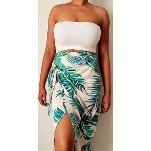 Wrap skirt, Floral pattern, tie skirt, Size M